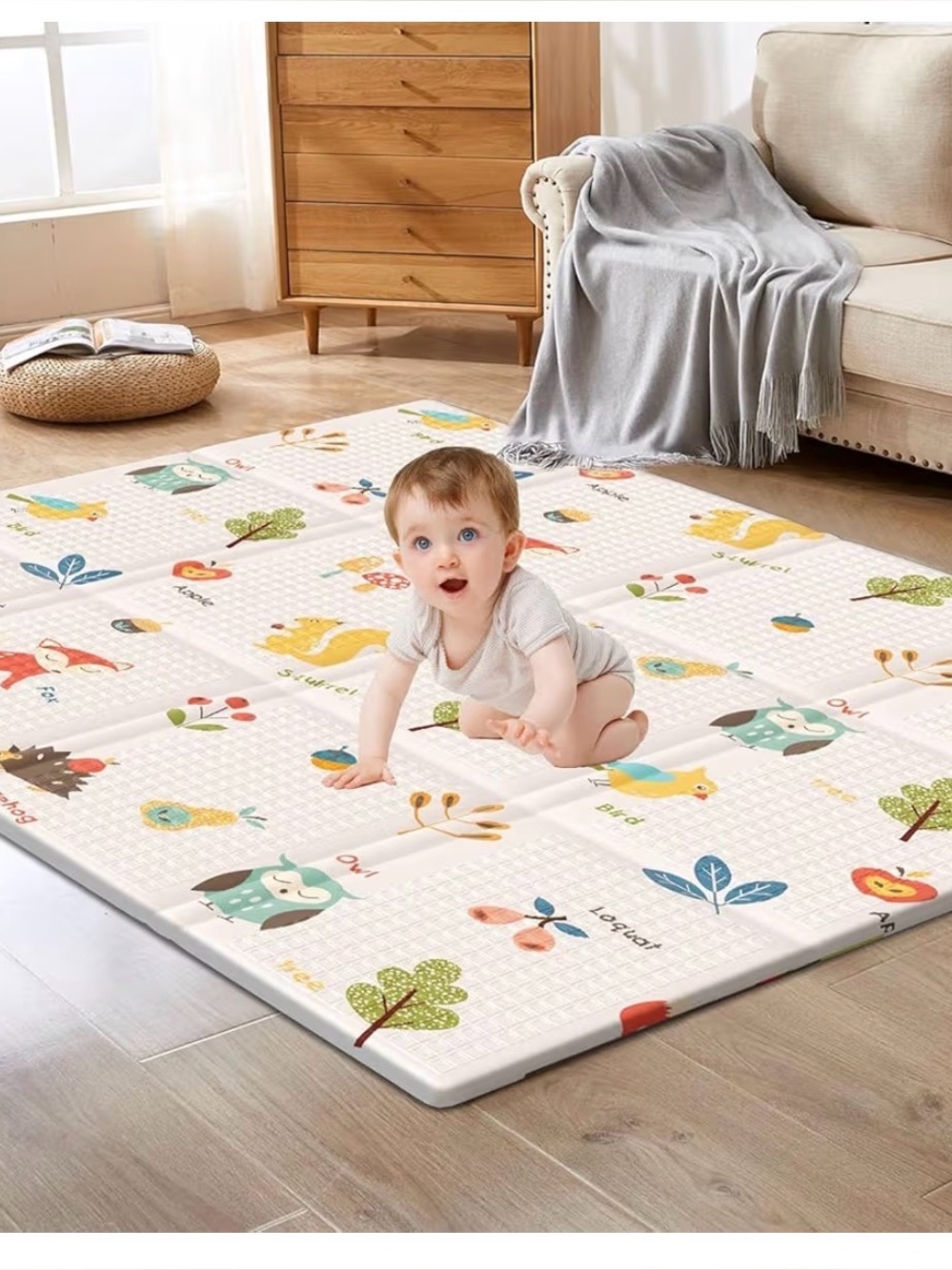 Baby Play Mat 50x50 inch Foldable Foam
